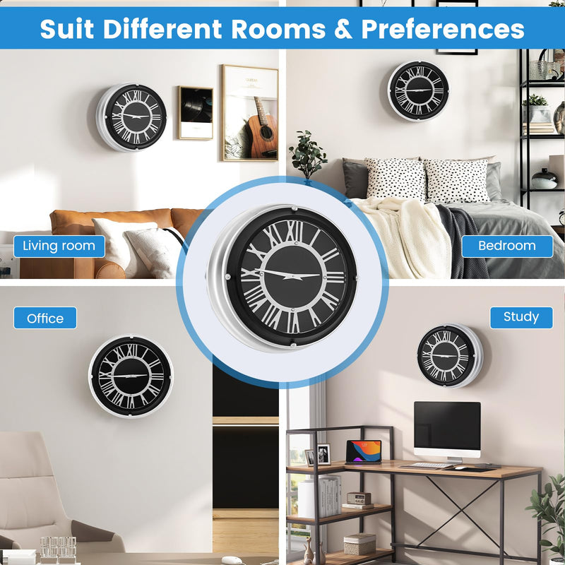 Load image into Gallery viewer, Goplus Silent Wall Clock, Non-Ticking Modern Clock
