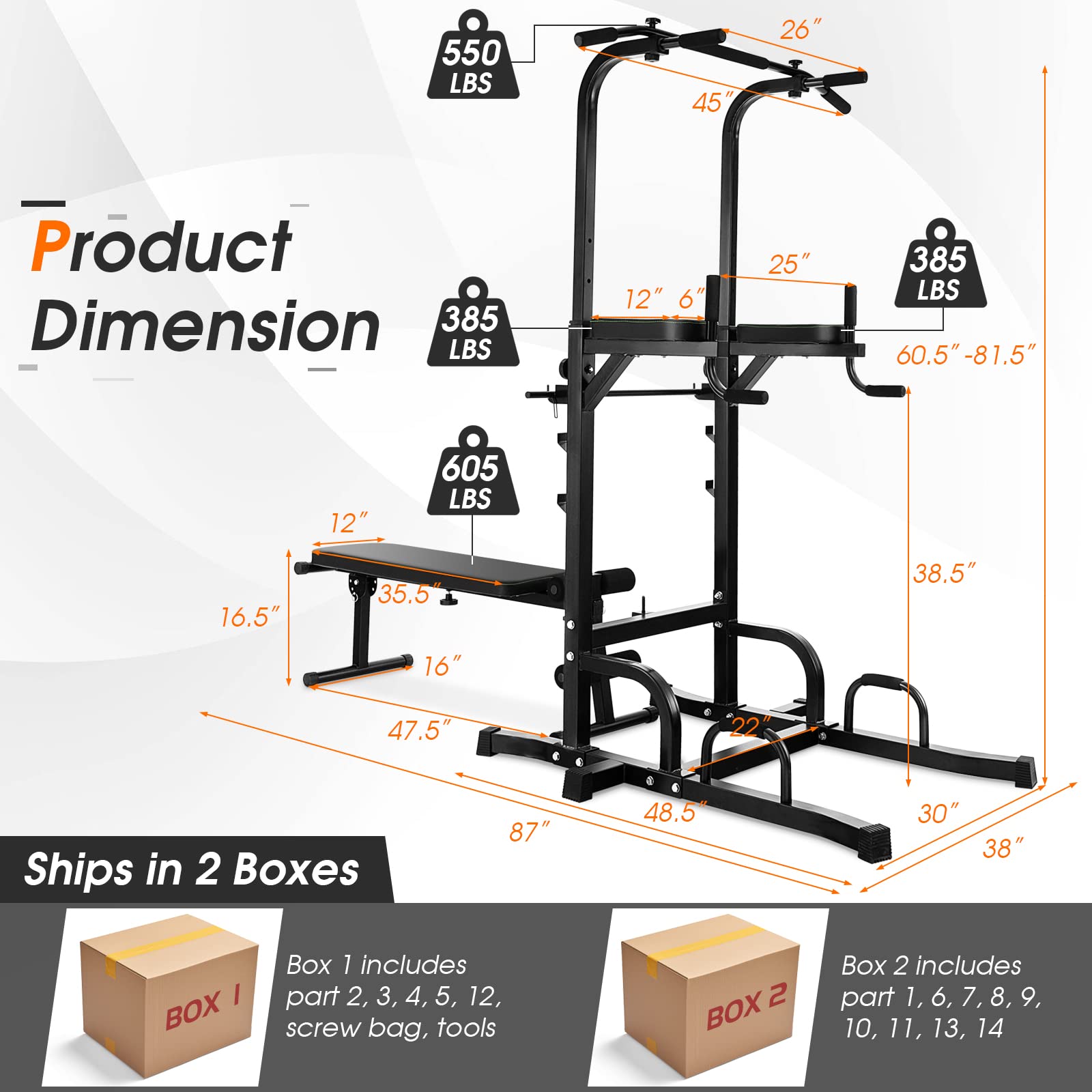 Goplus Power Tower with Bench