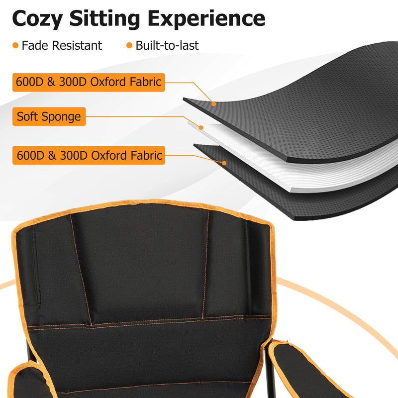 Load image into Gallery viewer, Goplus Reclining Camping Chair with Removable Footrest, 2-in-1 Folding Lounge Chair w/Adjustable Backrest Storage Bag &amp; Cup Holder
