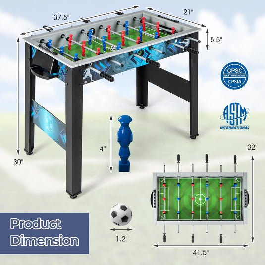 Goplus Foosball Table, Freestanding Soccer Table Game with 2 Footballs