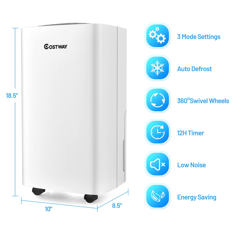 Load image into Gallery viewer, 1500 Sq. Ft Portable 24 Pints, Dehumidifier with 3 Modes, 2 Speeds, 12H Timer, 0.5 Gallon Water Tank
