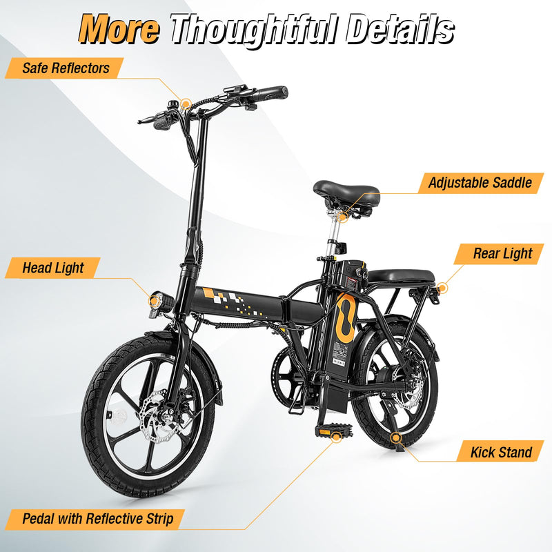 Load image into Gallery viewer, Goplus Electric Bike for Adults, 16&quot; Folding Ebike w/Pedals, 650W Brushless Motor, 42V 10.4Ah Removable Battery
