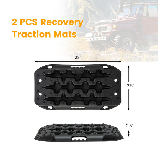 Goplus Off-Road Traction Boards, 2 PCS 4WD Large Recovery Traction Tracks Mats