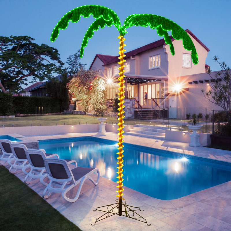 Load image into Gallery viewer, Goplus 7.5 FT Lighted Palm Tree, Tropical Christmas Tree with 332 LED Lights
