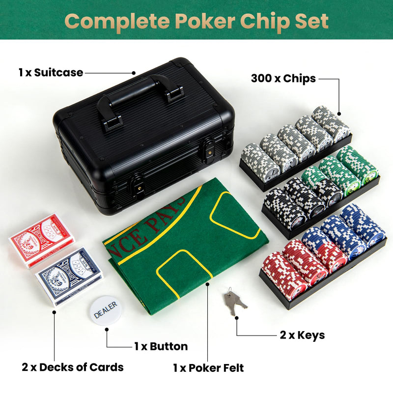 Load image into Gallery viewer, Goplus Poker Chip Set, Casino Poker Chips with 300 PCS Chips, 6 Decks Cards, Dealer Button
