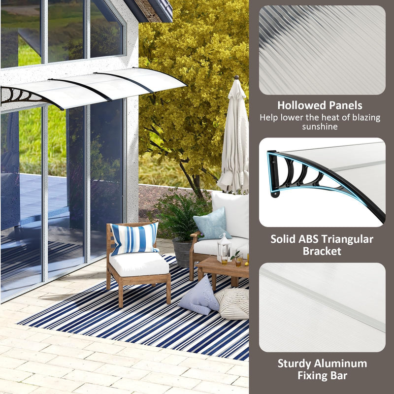 Load image into Gallery viewer, Goplus Awnings for Doors, 48&quot; x 40&quot; Window Awning with Rain Snow Sunlight UV Protection
