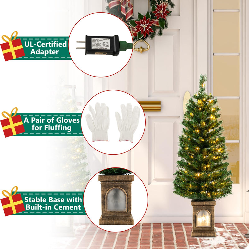 Load image into Gallery viewer, Goplus 4ft Pre-Lit Christmas Tree for Entrances
