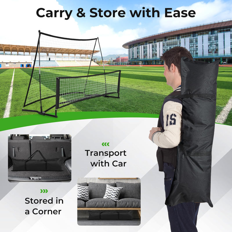 Load image into Gallery viewer, Goplus Soccer Trainer 80”x40”, 2-in-1 Soccer Rebounder Net with Carrying Bag
