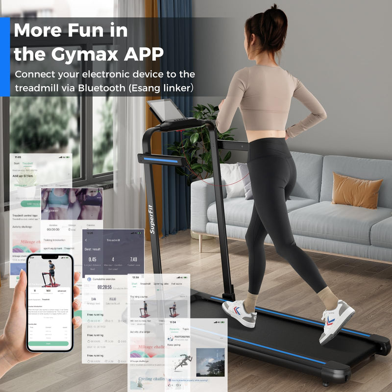 Load image into Gallery viewer, Goplus 2 in 1 Folding Treadmill with Incline, 3.0HP Walking Pad, 265lb Capacity Under Desk Treadmill with Remote Control, APP and LED Display
