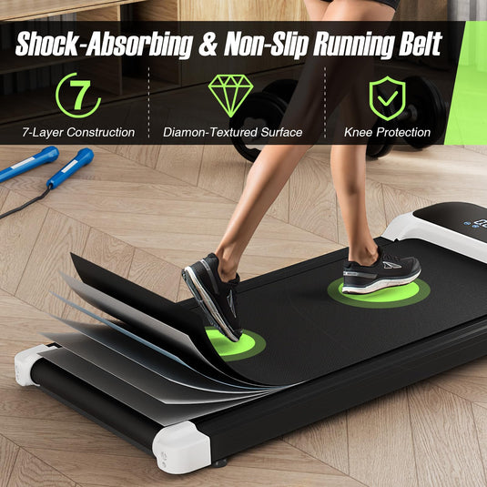 Goplus Walking Pad, Under Desk Treadmill with Remote Control & LED Display, 3 Countdown Modes