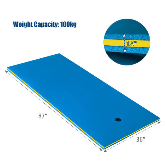 Floating Water Pad Mat, with Rolling Pillow Design