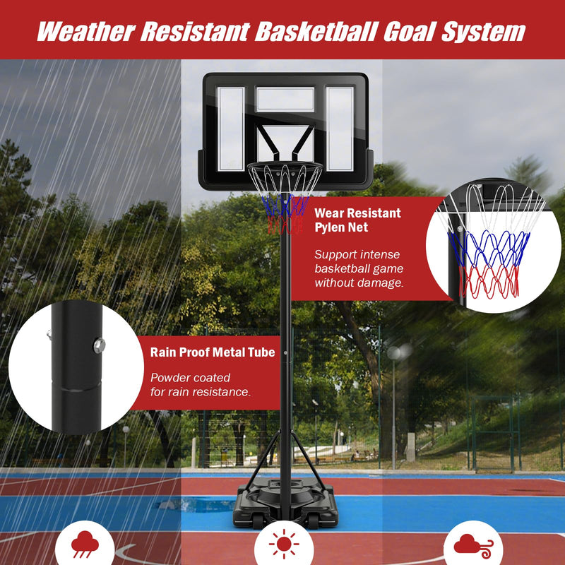 Load image into Gallery viewer, Goplus Portable Basketball Hoop, 10FT Height Adjustable Basketball Goal w/44‘’ Shatterproof Backboard
