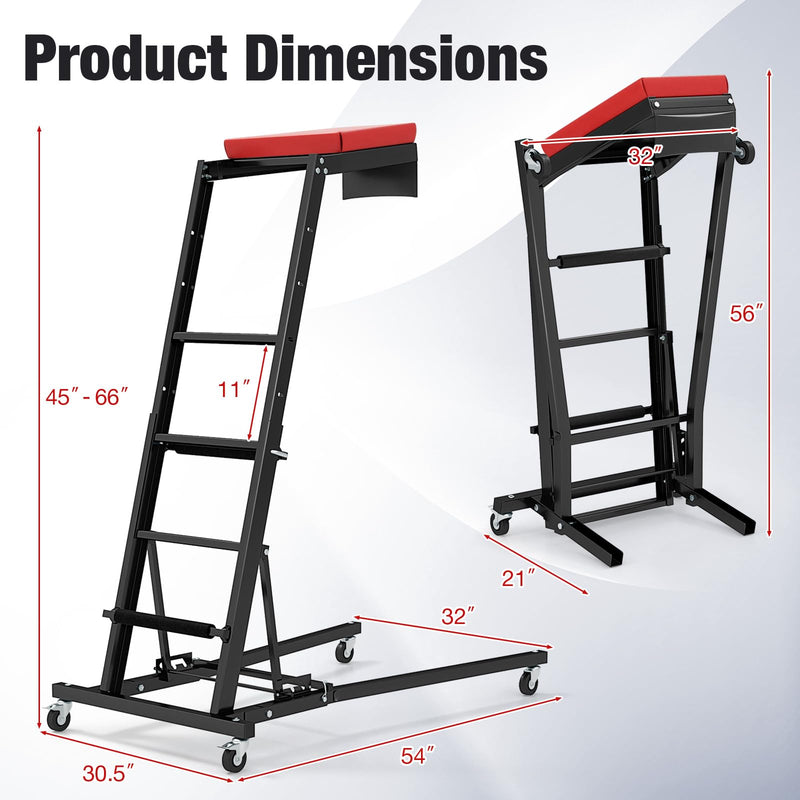 Load image into Gallery viewer, Goplus Foldable Topside Creeper, Automotive Engine Creeper with 45”-66” Adjustable Height, Top Side Creeper for Truck Mechanic Garage Workshop
