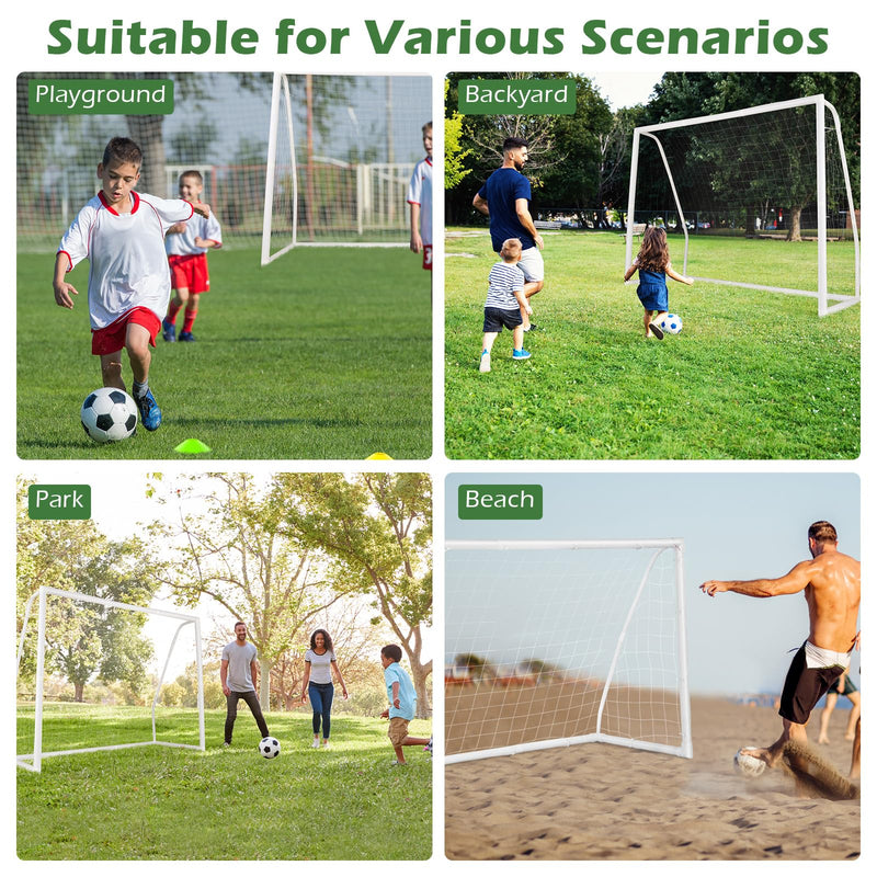 Load image into Gallery viewer, Goplus Soccer Goal, 8&#39;x6&#39; Soccer Net with Strong UPVC Frame, Quick Set-up, High-Strength Netting
