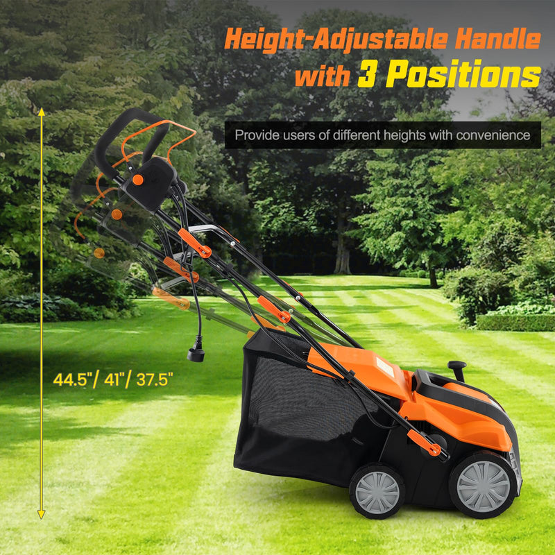 Load image into Gallery viewer, Goplus 2-in-1 Scarifier and Lawn Dethatcher, 16-Inch 15A Corded Electric Dethatcher w/ 14.5-Gal Collection Bag
