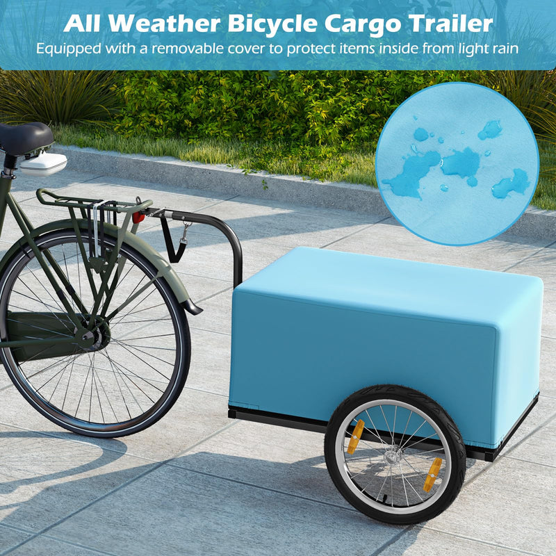 Load image into Gallery viewer, Goplus Bike Cargo Trailer, Folding Bike Cart with Weather-Proof Oxford Cover, Universal Hitch, 16&quot; Pneumatic Wheels
