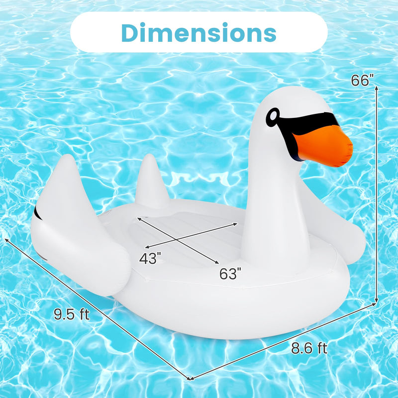 Load image into Gallery viewer, Goplus Giant Flamingo Pool Float, 4 People Inflatable Pool Raft w/Air Pump &amp; Cup Holders for Adults Kids
