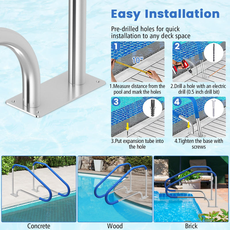 Load image into Gallery viewer, Pool Hand Rail, Easy Mount Hand Grab Rail
