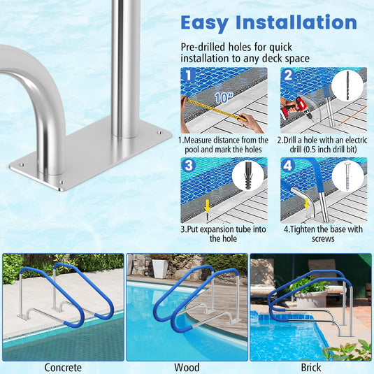 Pool Hand Rail, Easy Mount Hand Grab Rail