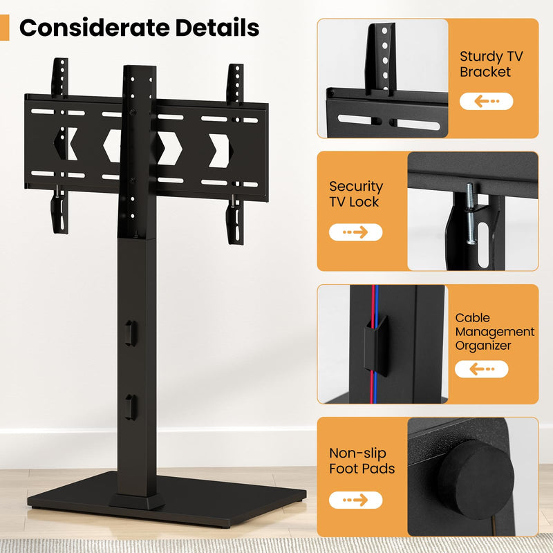 Load image into Gallery viewer, Goplus Universal TV Stand Table Top for 32-70 Inch TVs up to 110 lbs, Height Adjustable TV Mount Stand/Base with AV Shelf
