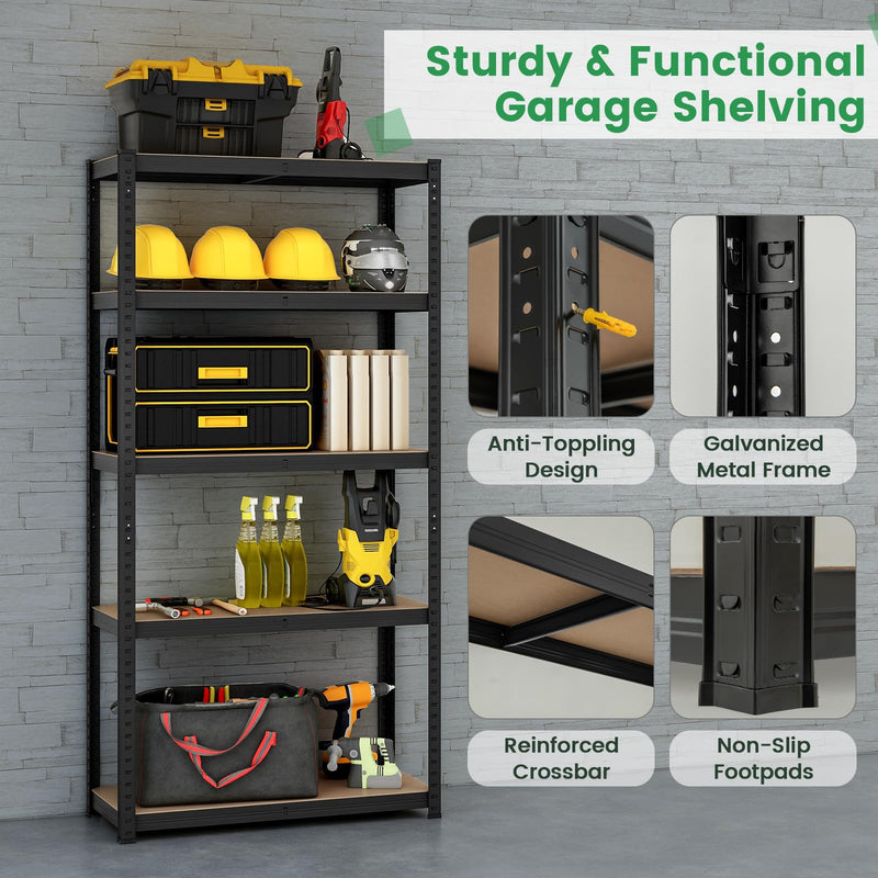 Load image into Gallery viewer, Goplus 5 Tier Adjustable Garage Shelving Unit,2000 lbs Max Load, 35”W x 16”D x 71”H Multipurpose Organizing Shelf for Warehouse, Shed, Pantry
