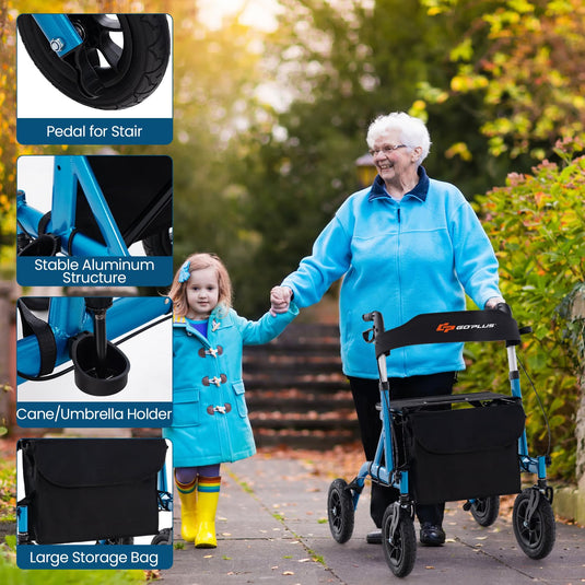 Goplus Rollator Walkers for Seniors with Seat