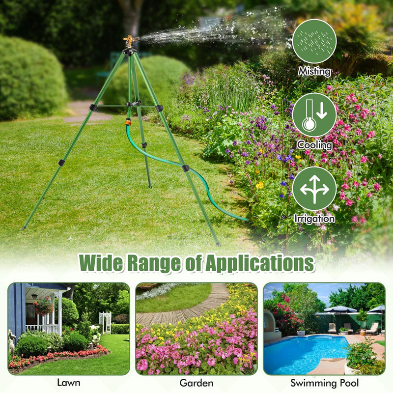 Load image into Gallery viewer, Goplus Tripod Sprinkler 2 Pack, Impact Sprinklers on Tripod Base with 360 Degree, 36-44.6FT Coverage Area, 22.5”-47” Height Adjustment
