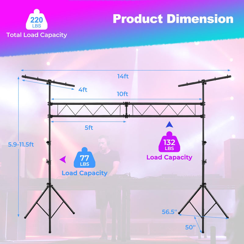 Load image into Gallery viewer, Goplus DJ Light Stand, 14FT Lighting Truss System with 32 Lights Hold 220LBS Capacity
