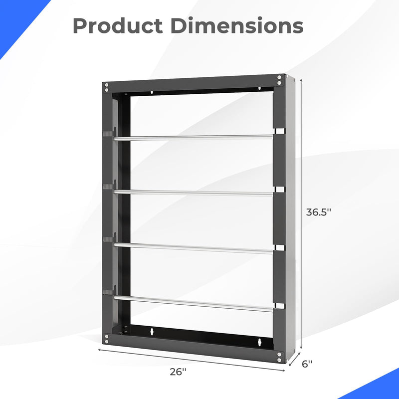 Load image into Gallery viewer, Goplus Wire Spool Rack with 4 Rods, Ribbon Holder Organizer Rack, Wall Mounted Cable/Wire Dispenser
