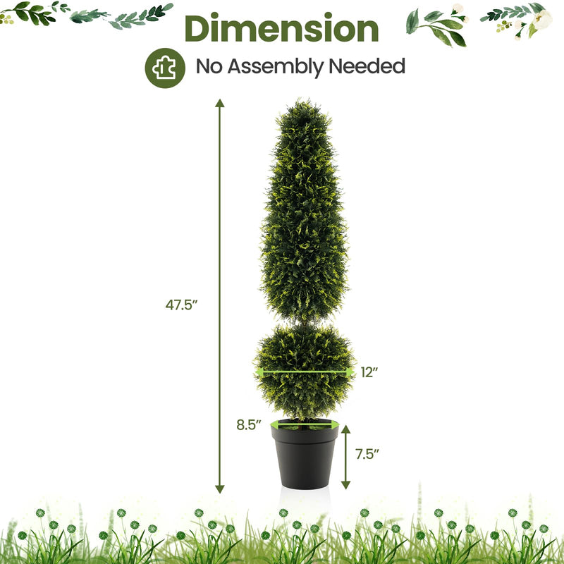 Load image into Gallery viewer, Goplus 4FT Artificial Boxwood Topiary Tree, Faux Potted Plants with Natural Vines
