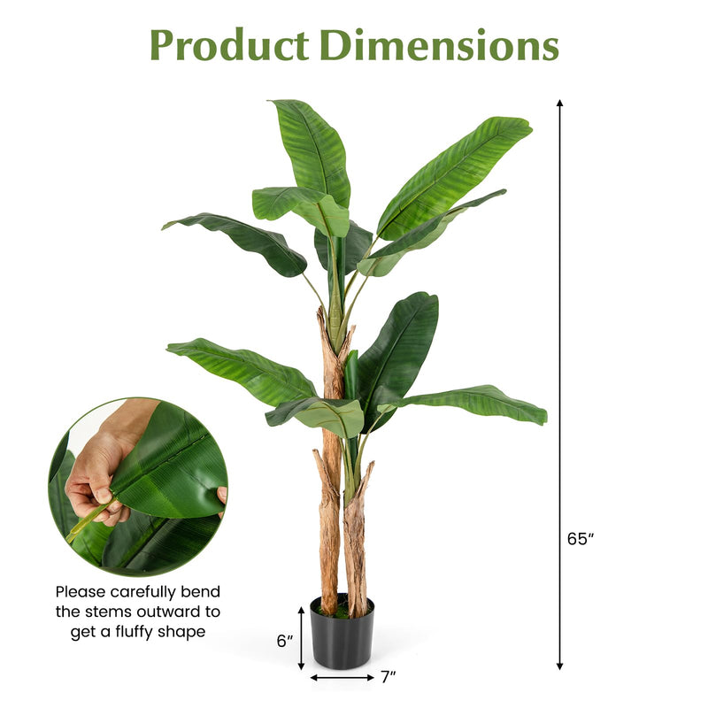 Load image into Gallery viewer, Goplus 5.5 FT Tall Artificial Banana Tree
