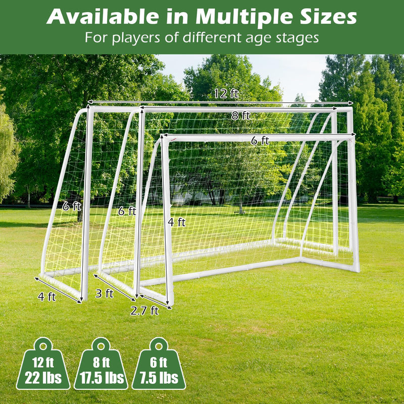 Load image into Gallery viewer, Goplus Soccer Goal, 8&#39;x6&#39; Soccer Net with Strong UPVC Frame, Quick Set-up, High-Strength Netting
