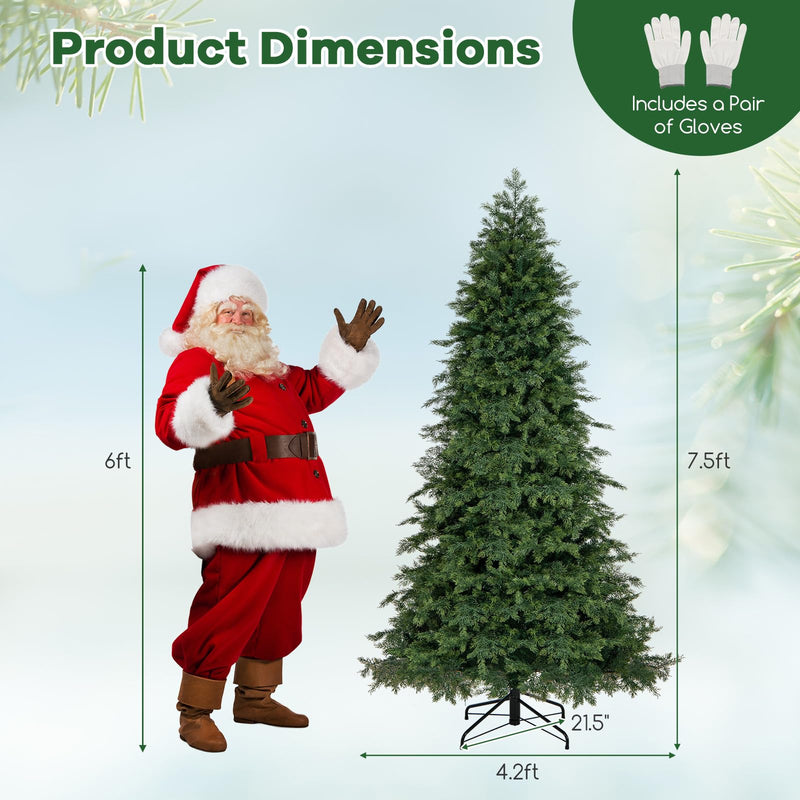 Load image into Gallery viewer, Goplus 7.5ft Artificial Christmas Tree, Unlit Green Hinged Xmas Full Tree with 1019 Lush Branch Tips
