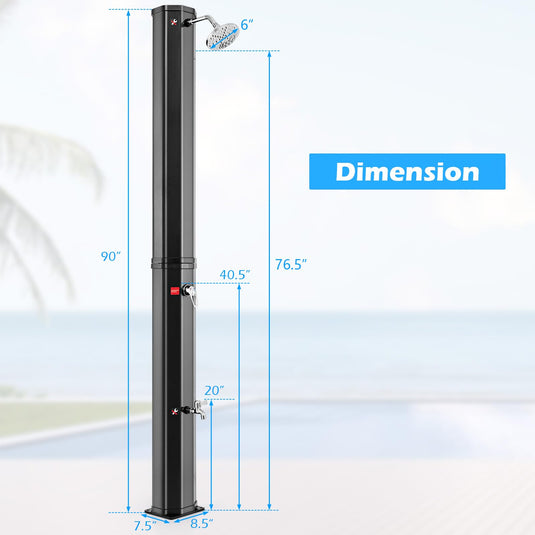 Goplus 15.9 Gallon/60 L Solar Heated Outdoor Shower