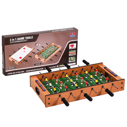 Goplus 2 in 1 Multi Game Table, Mini Foosball Table & Air Hockey Table with Realistic Playing Field