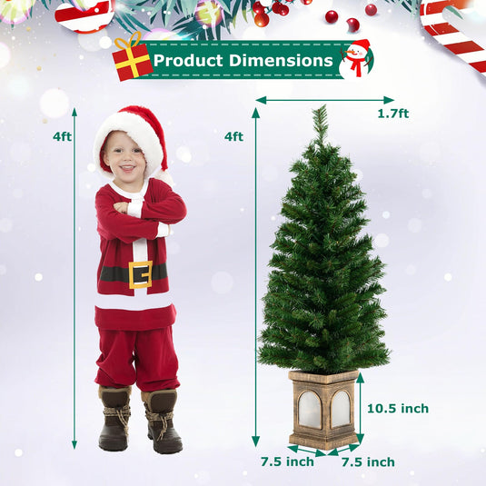 Goplus 4ft Pre-Lit Christmas Tree for Entrances