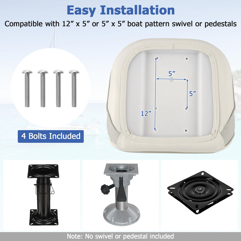 Load image into Gallery viewer, Goplus Captain Bucket Seat, Pontoon Boat Seats w/Waterproof PVC Leather &amp; Thick Sponge Padding
