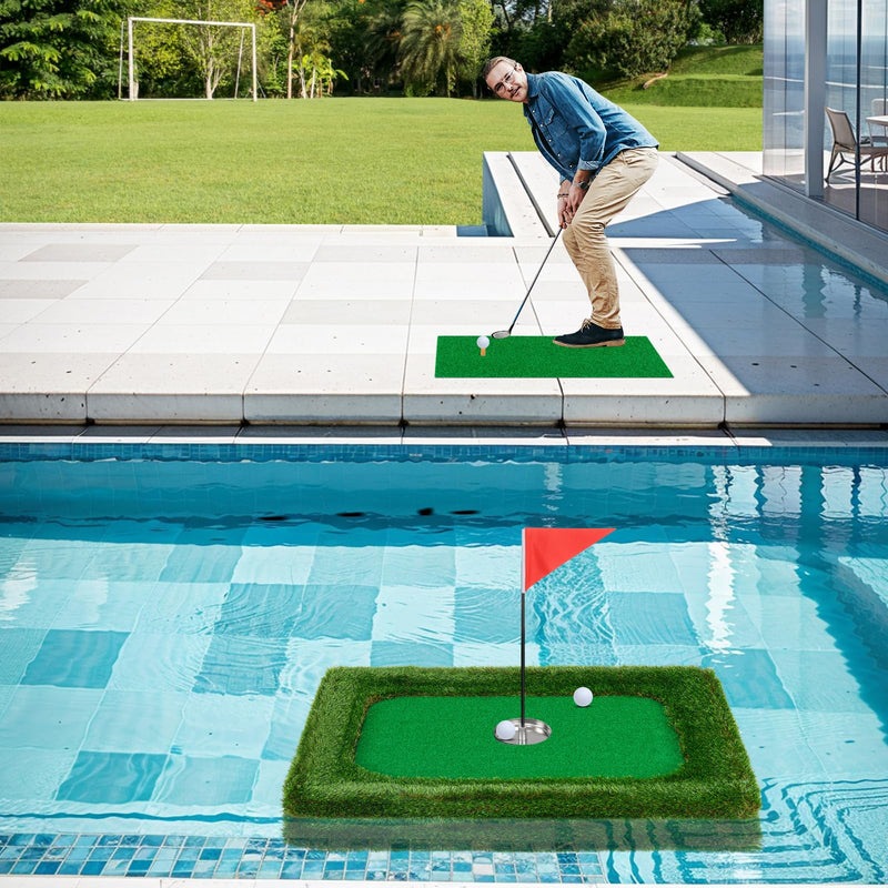 Load image into Gallery viewer, Goplus Floating Golf Green for Pool, Chipping Green Mat w/Hitting Mat, Golf Balls, Rectangle, 37.5&quot; x 25.5&quot;
