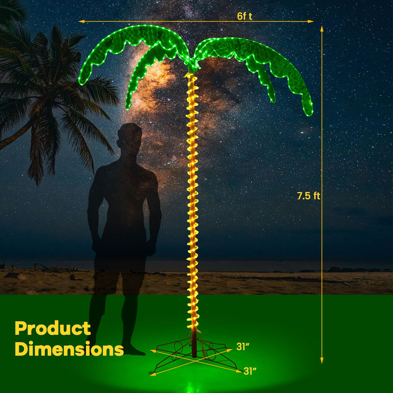 Load image into Gallery viewer, Goplus 7.5 FT Lighted Palm Tree, Tropical Christmas Tree with 332 LED Lights
