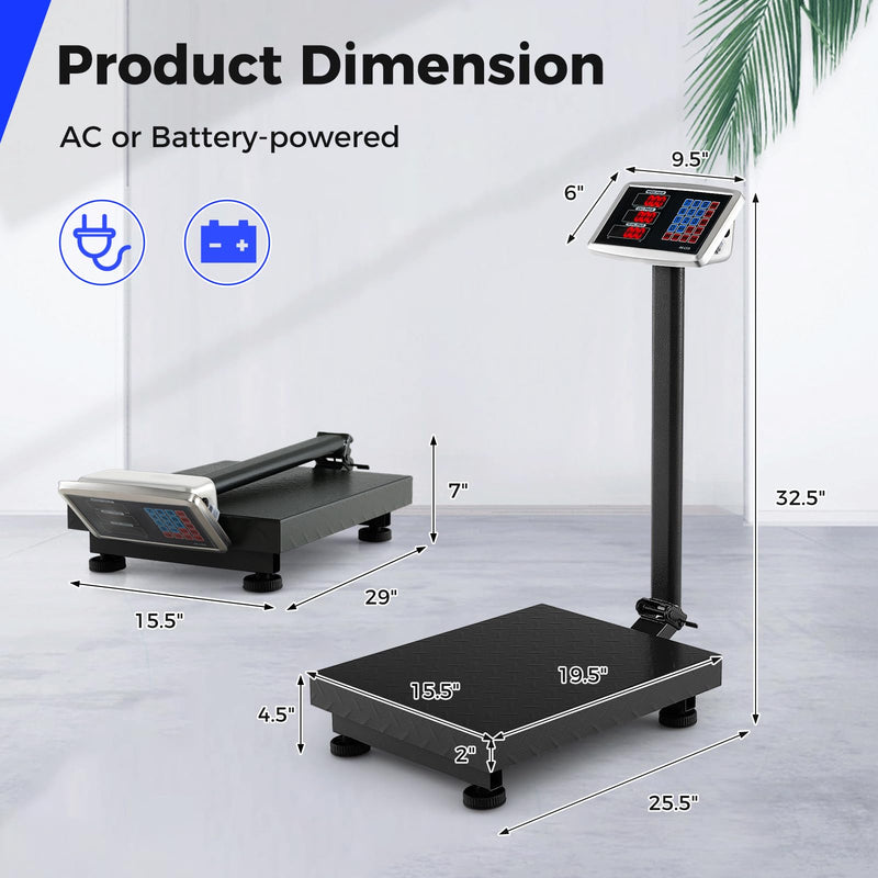 Load image into Gallery viewer, Goplus 660 LBS Digital Platform Scale, Commercial Electronic Postal Scale with LB/KG Price Calculator
