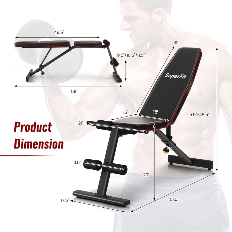 Load image into Gallery viewer, Goplus Adjustable Weight Bench, Heavy Duty Exercise Bench Press for Full Body Strength Training
