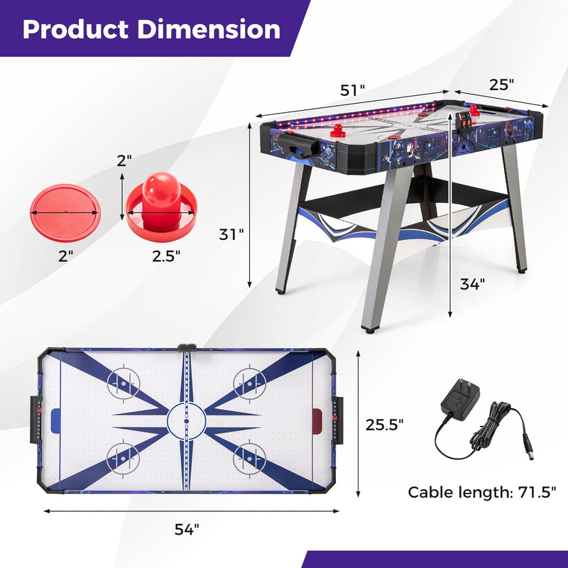 Load image into Gallery viewer, Goplus 54&quot; Air Hockey Table, Hockey Game Table w/LED Scoreboard, Lights, 2 Pucks, 2 Pushers
