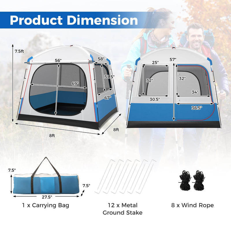 Load image into Gallery viewer, Goplus Camping Tent for 3-5 People, Portable Cabin Shelter w/Large Double-Layer Mesh Front Door
