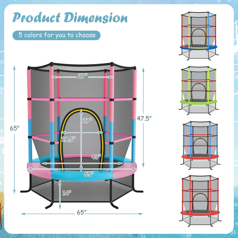 Load image into Gallery viewer, Goplus 55&quot; Trampoline for Kids, 4.6 FT Mini Toddler Trampoline with ASTM Certified, Enclosure Net
