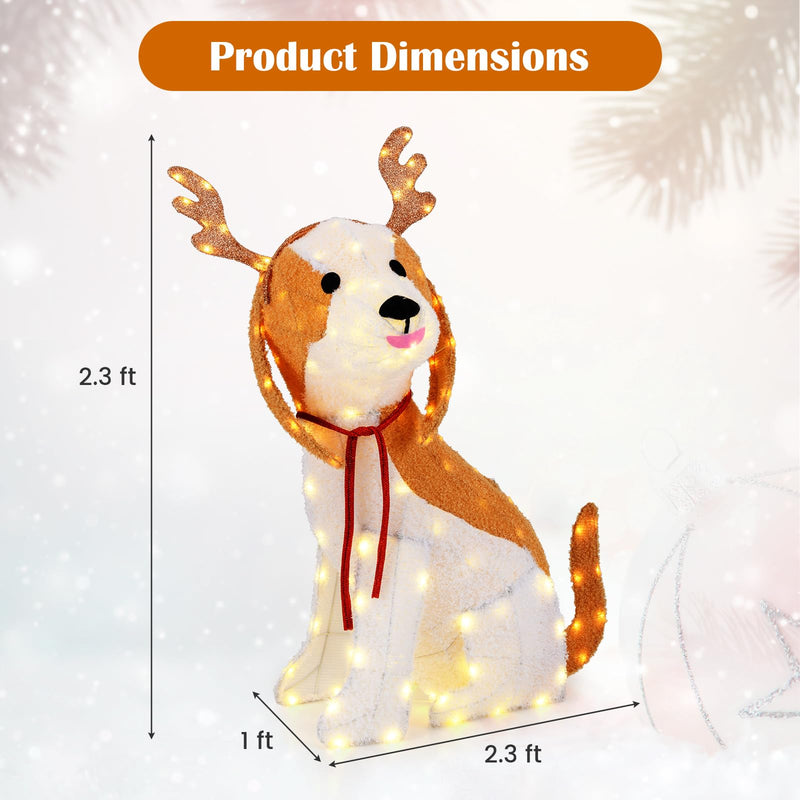 Load image into Gallery viewer, Goplus Lighted Christmas Dog, Indoor Outdoor Puppy Decoration w/LED Lights
