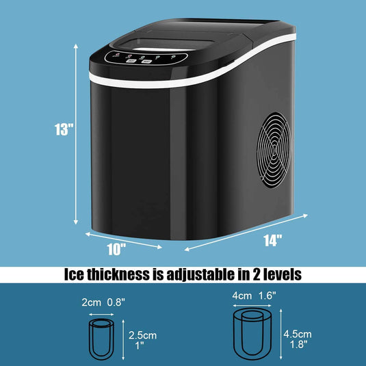 Portable Ice Maker Countertop, Electric Ice Maker with Easy Operated Panel