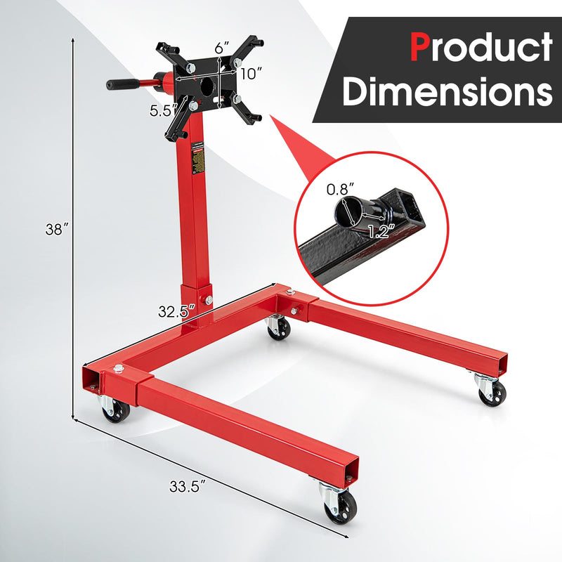 Goplus Engine Stand, 1500 LBS (3/4 Ton) Motor Stand with 4 Wheels ...