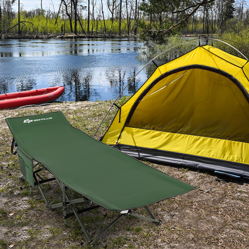 Load image into Gallery viewer, Goplus Folding Camping Cot, 27.5&quot; Sleeping Cot for Adults with Carry Bag, 600LBS Weight Capacity
