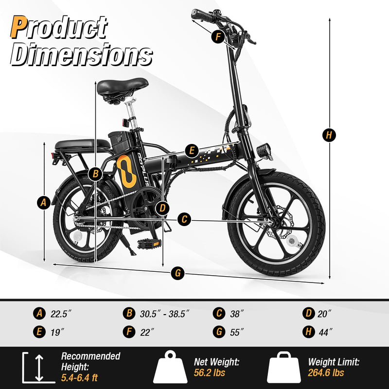 Load image into Gallery viewer, Goplus Electric Bike for Adults, 16&quot; Folding Ebike w/Pedals, 650W Brushless Motor, 42V 10.4Ah Removable Battery
