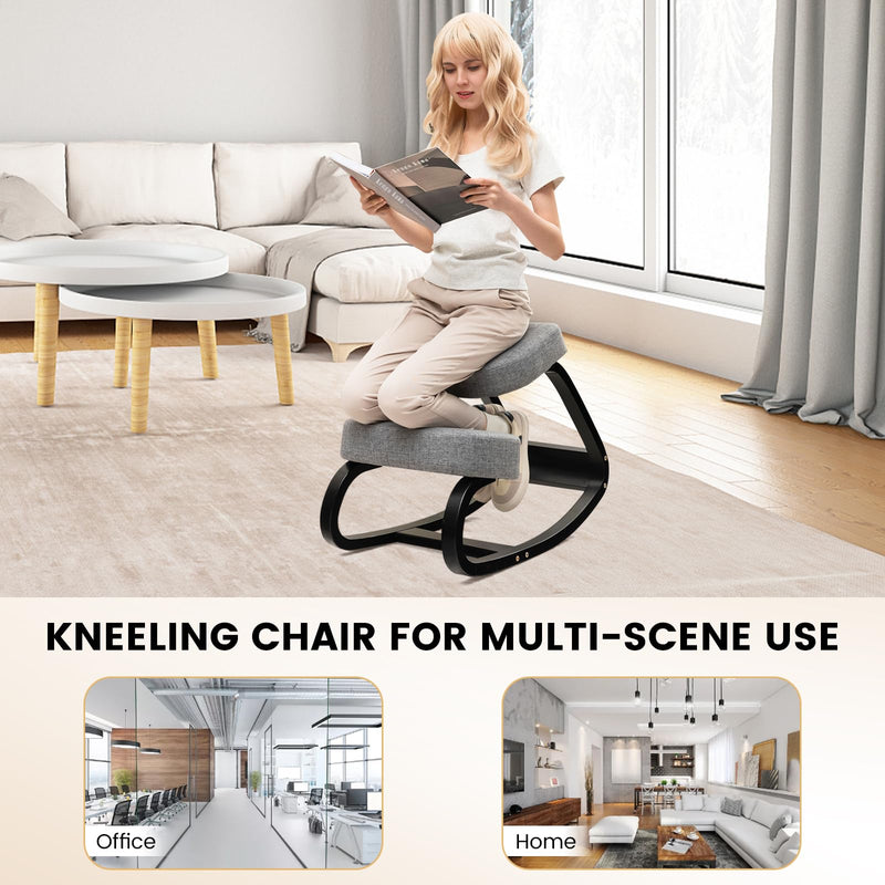 Load image into Gallery viewer, Goplus Kneeling Chair, Ergonomic Posture Chair with 4” Thick Padded Cushion
